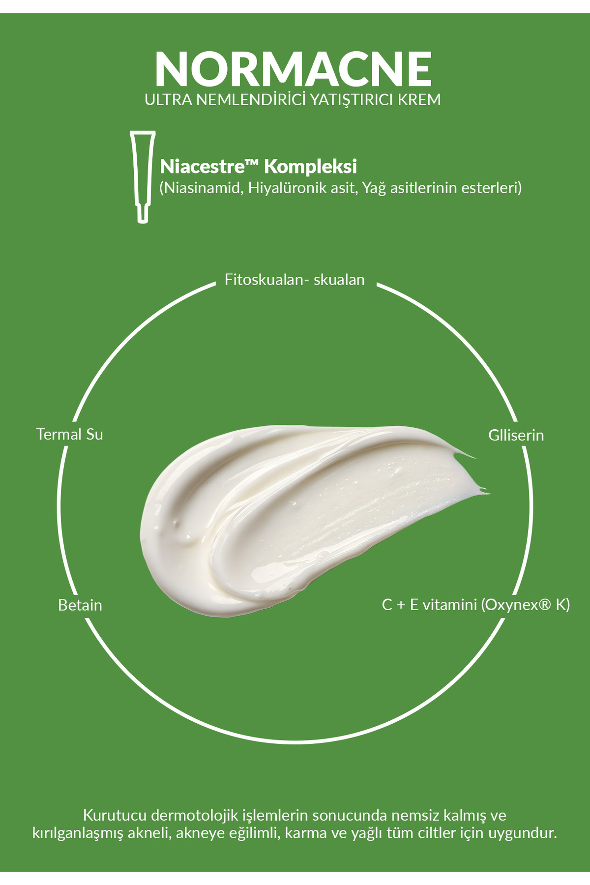 DERMEDIC NORMACNE ULTRA NEMLENDİRİCİ YATIŞTIRICI KREM 40ML - Görsel 3