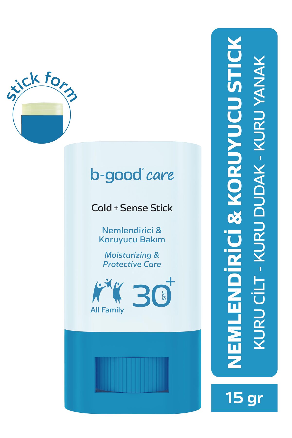 b-good care Soğuk ve Hassasiyet Karşıtı SPF 30+ Yüz & Vücut için Cold + Sense Stick 15 gr