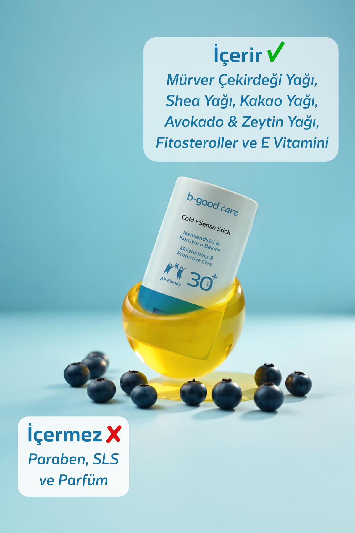 b-good care Soğuk ve Hassasiyet Karşıtı SPF 30+ Yüz & Vücut için Cold + Sense Stick 15 gr - Görsel 2