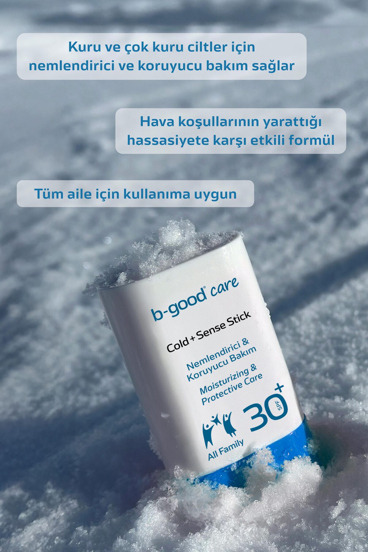 b-good care Soğuk ve Hassasiyet Karşıtı SPF 30+ Yüz & Vücut için Cold + Sense Stick 15 gr - Görsel 3
