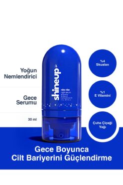 shineup Nite Nite Gece Serumu 30 ml | Cildi Onaran & Aydınlık Görünüm Veren Yüz Serumu