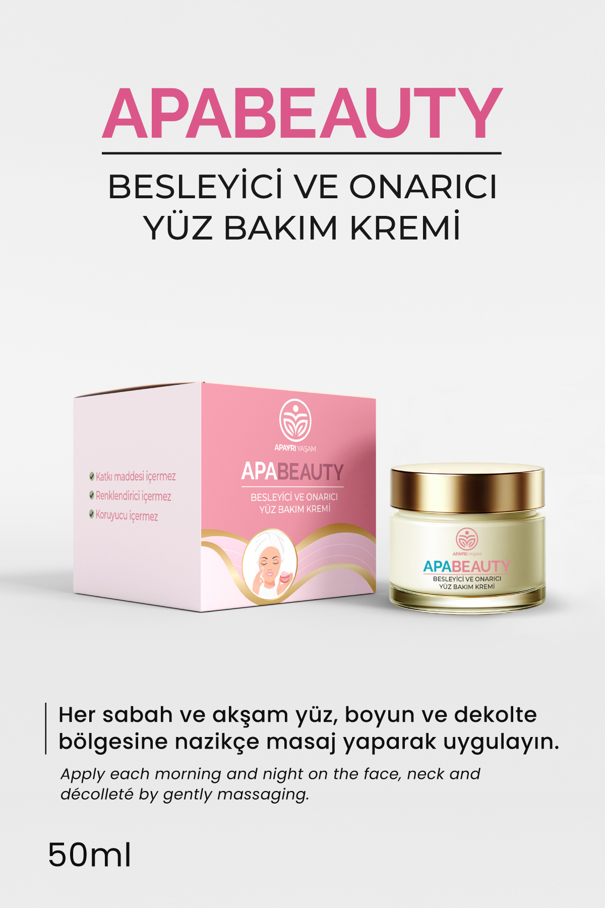 Apayrı Yaşam Apabeauty Besleyici ve Onarıcı Yüz Bakım Kremi 50 ml - Görsel 3