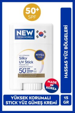 NIVEA SUN SPF50 Çok Yüksek Güneş Korumalı Kore Stick Yüz Güneş Kremi 15gr, Hassas Yüz Bölgeleri, Kokusuz