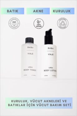 DeDe Candle & Wellness Studio Glikolik Asit ve Üreli Vücut Bakım Seti | Gözene, akne, renk eşitsizlikleri ve batıklar için 200 ml