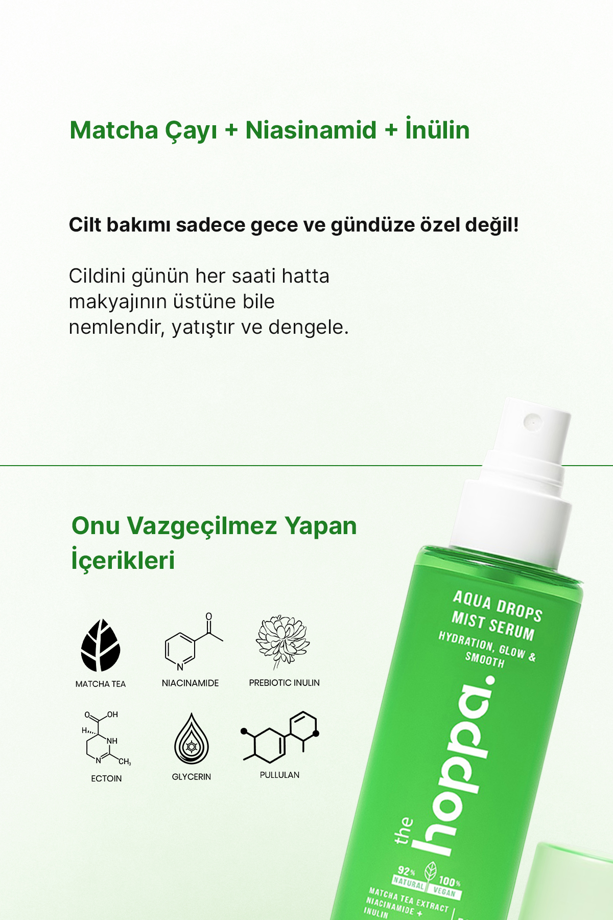 the hoppa. Hoppa Aqua Drops Mist Serum - Derin Nem, Işıltı ve Pürüzsüzlük İçin Nemlendirici Mist Serum - Görsel 3