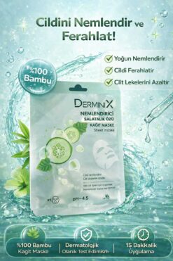Derminix Nemlendirici Salatalık Özü Içeren Yüz Kağıt Maskesi