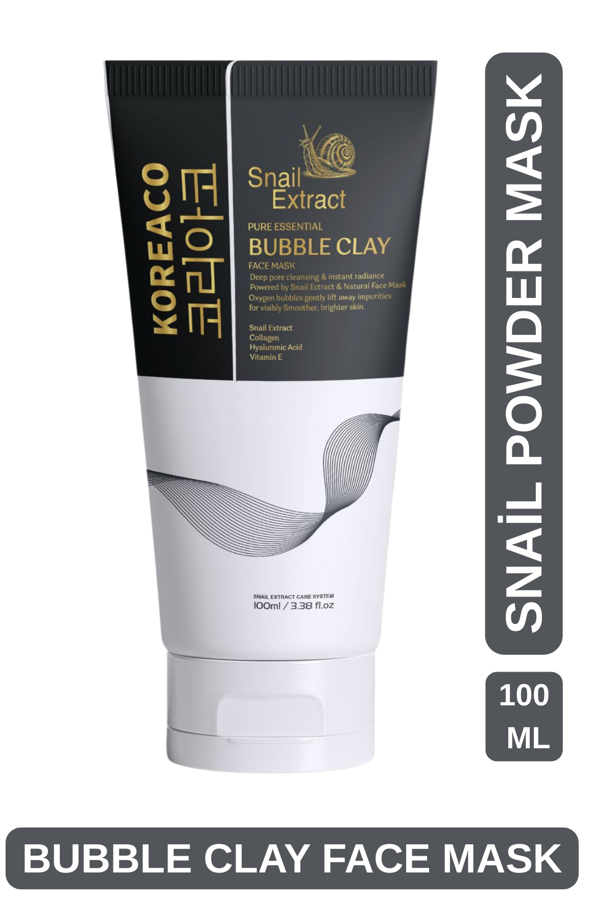 KOREACO Salyangoz Özlü Mucize Bubble Clay Yüz Maskesi | Ultra Yumuşak Nemli Parlak Köpüren Yüz Maskesi 100ml