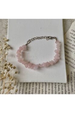 Elifsu Jewelry Pembe Kuvars Kırıktaş Bileklik