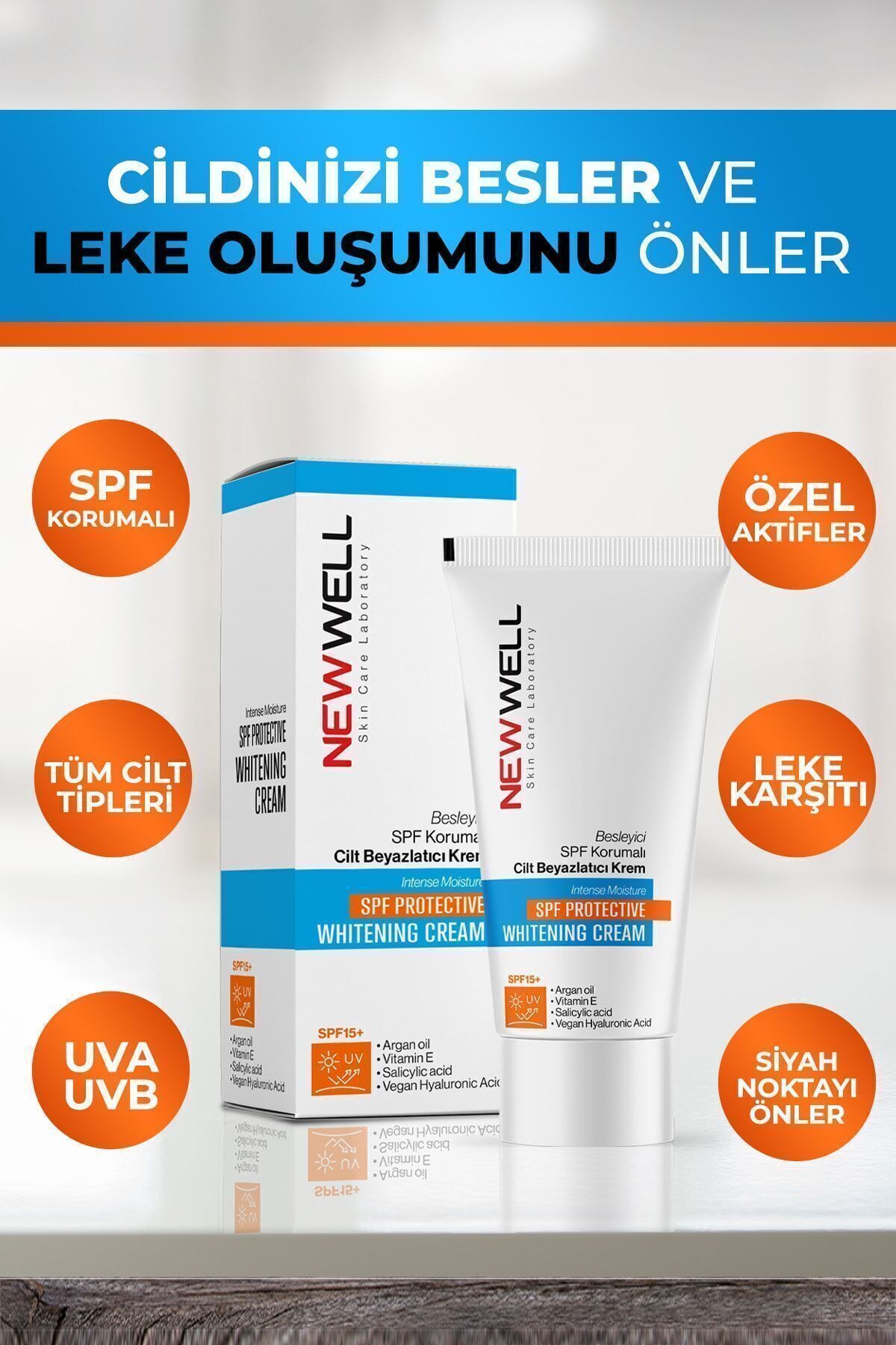 New Well Besleyici SPF Korumalı Cilt Beyazlatıcı Krem 50ML - Görsel 2