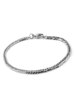 Chavin 4 mm. 21 cm. Gri Çelik Erkek Bileklik es34