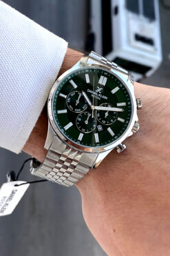Daniel Klein Orijinal Exclusive 24 Ay Garantili Gümüş Kordon Yeşil Kadran Bileklik Hediyeli Erkek Kol Saati