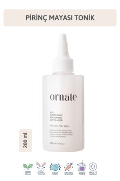 ORNATE Aydınlatıcı, Leke Karşıtı, Nemlendirici Canlandırıcı Pirinç Mayası Pirinç Sütlü Tonik 200 ml