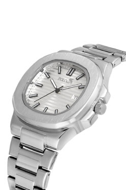 Polo Air Çift Klips Takvimli Kare Kasa Erkek Kol Saati Gümüş Renk PL-0960E5x