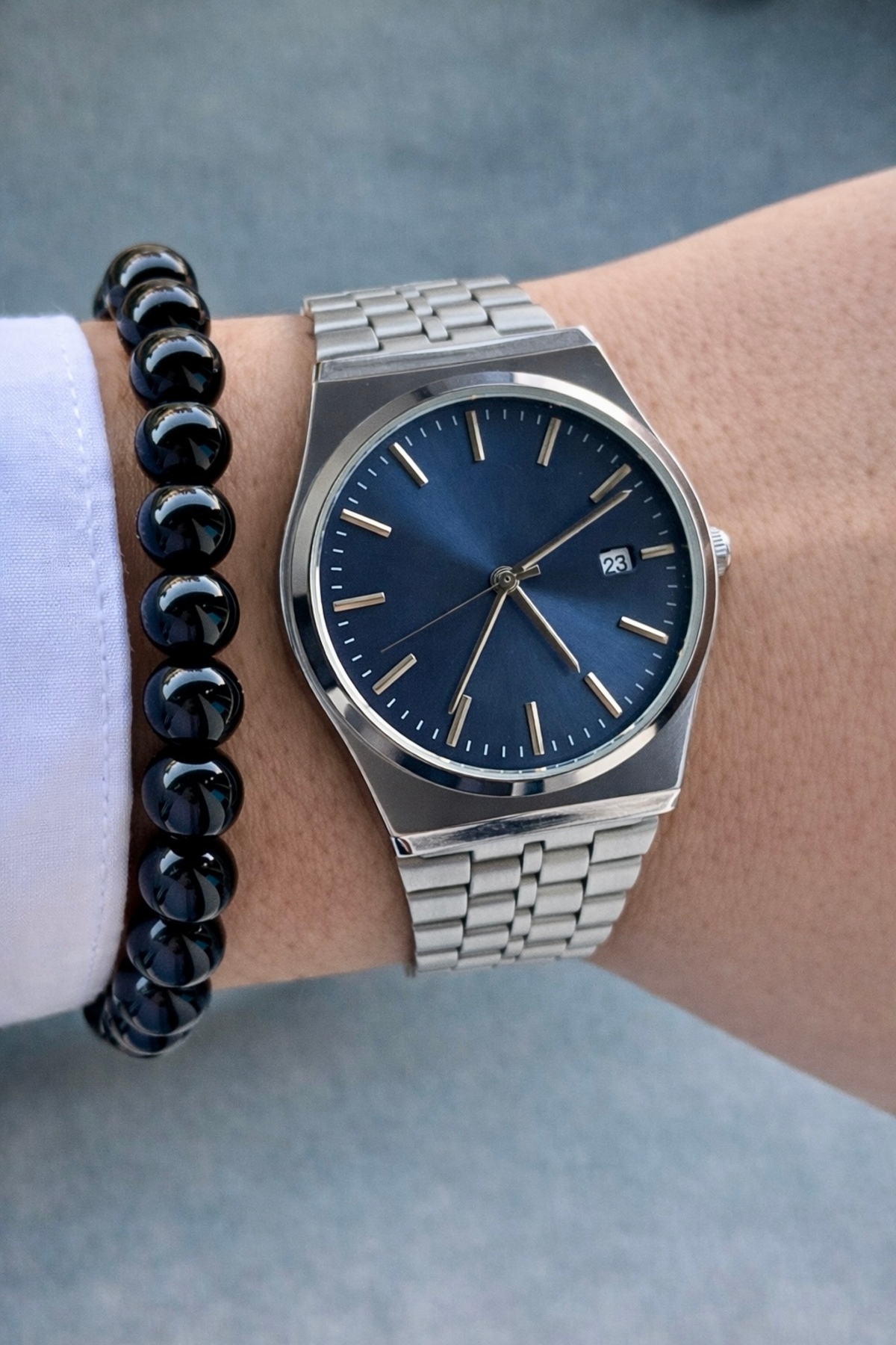 Tisaati Premium Lüks Seri Özel İnce Kasa Ve Özel Metal Kordon Takvimli Erkek Kol Saati-Bileklik Hediyeli