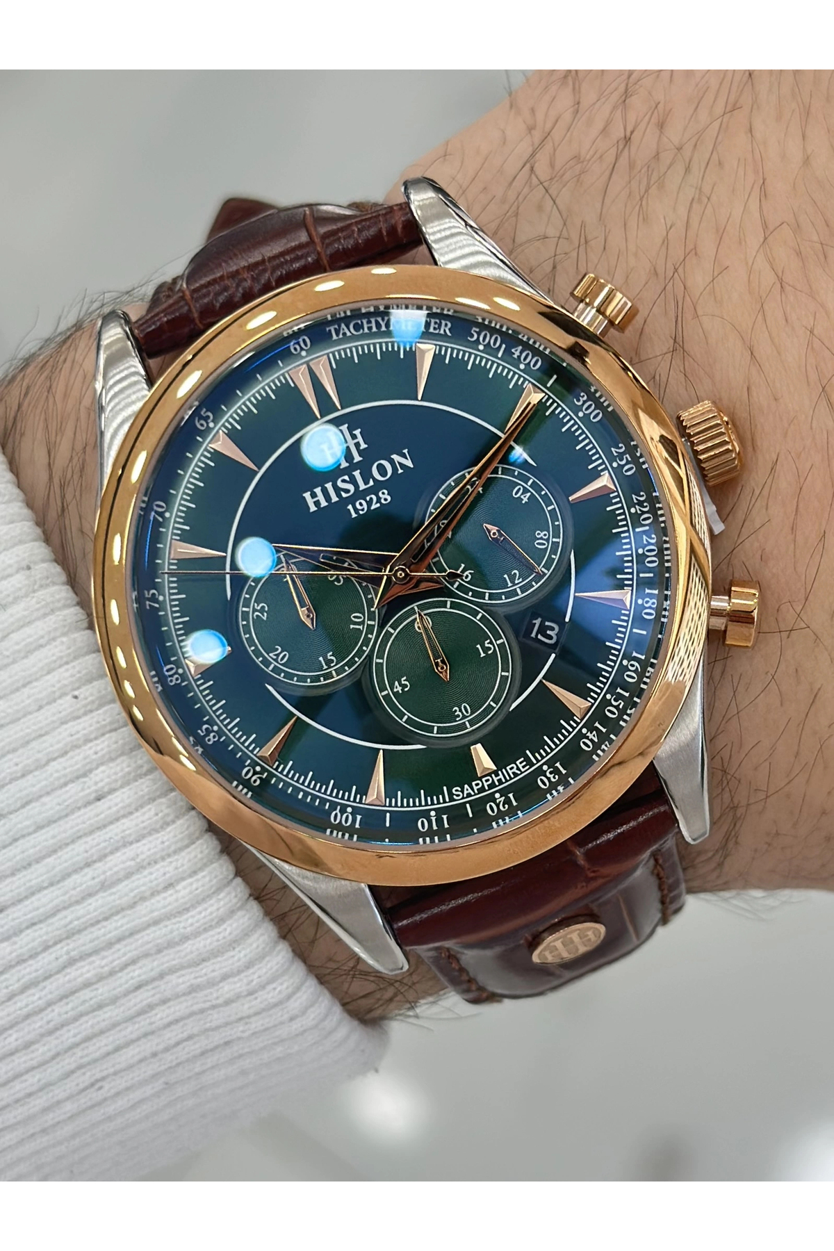 Hislon Orijinal Deri Kordon Su Geçirmez Erkek Kol Saati ILKMS101R-15KR - Görsel 2