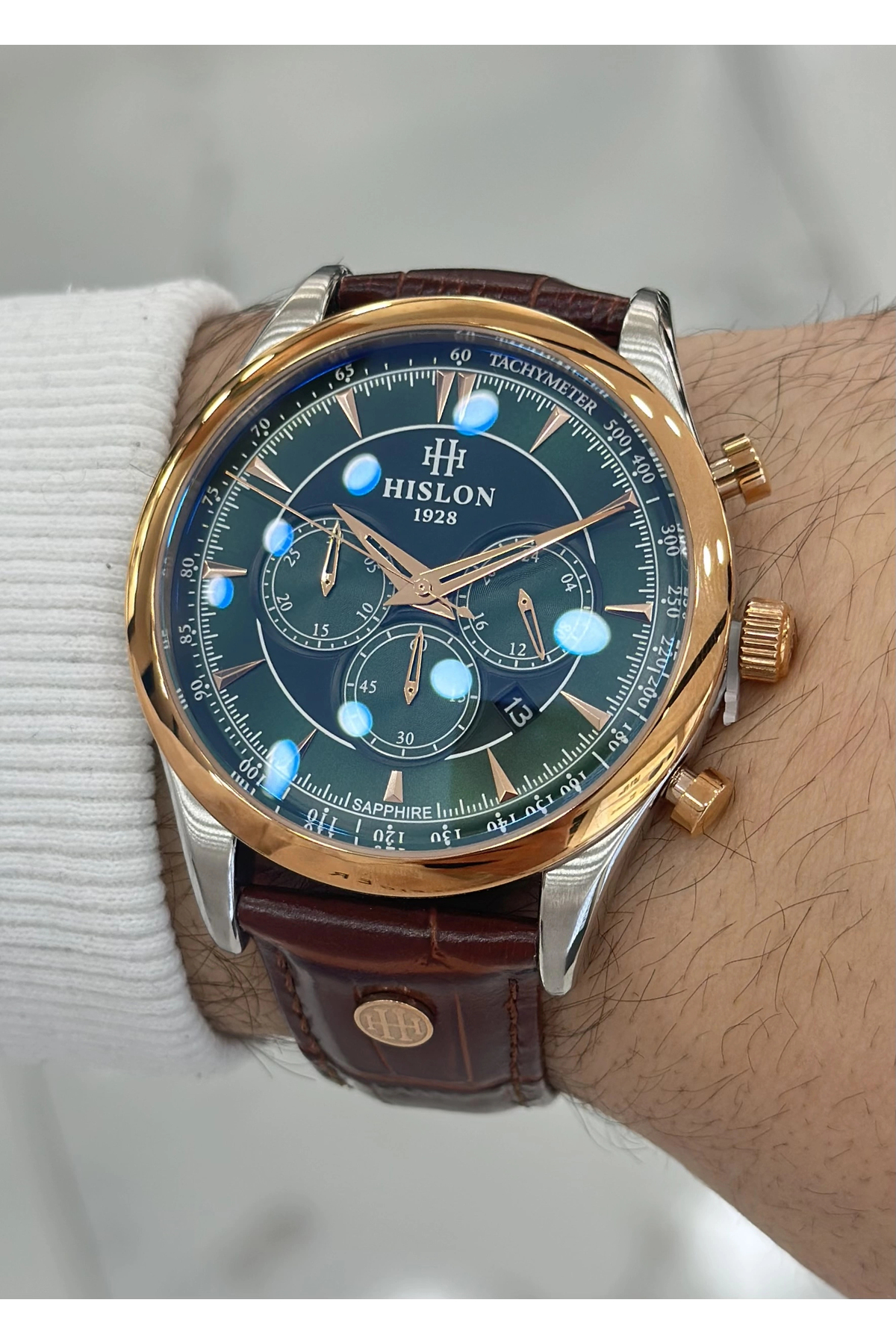 Hislon Orijinal Deri Kordon Su Geçirmez Erkek Kol Saati ILKMS101R-15KR - Görsel 3