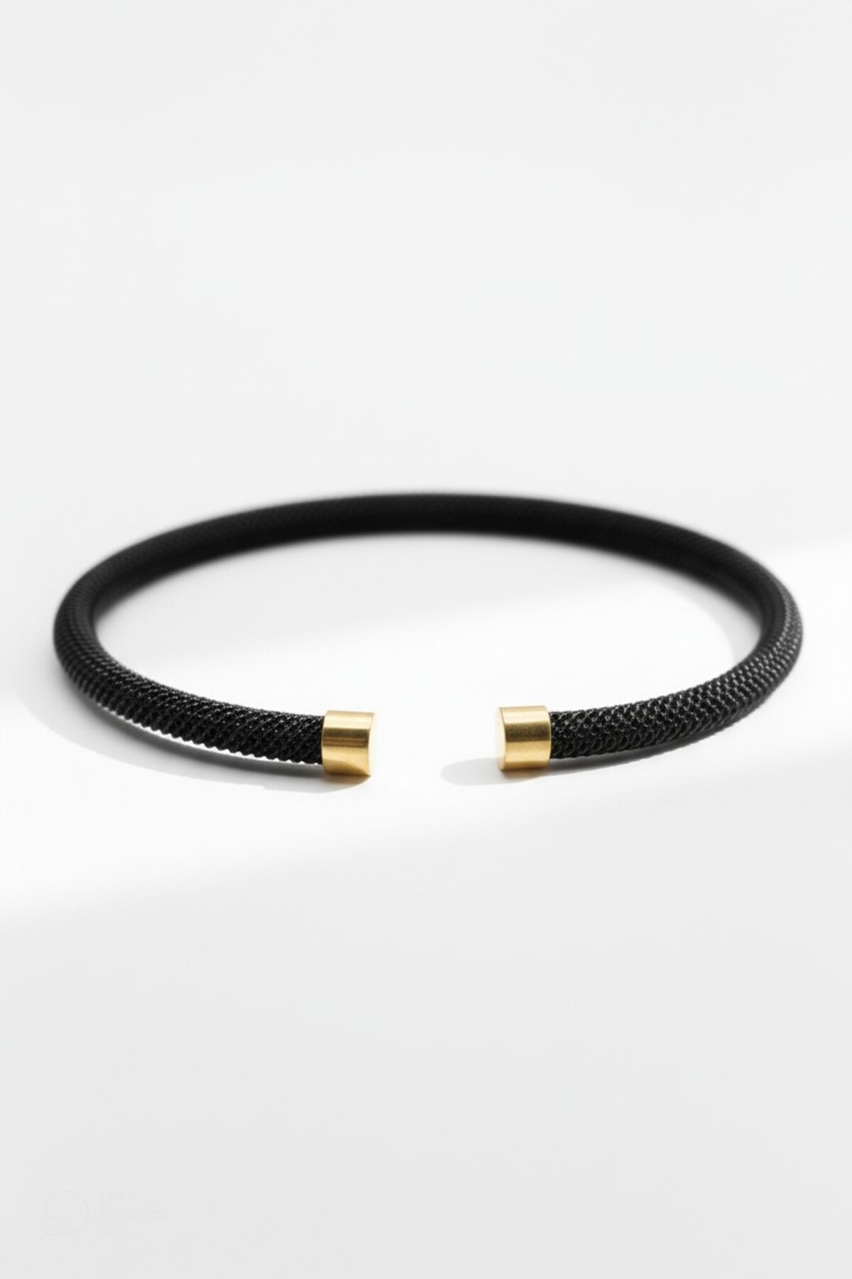 HERİF Aksesuar Erkek Örgü Kelepçe Çelik Bileklik - Siyah Renk