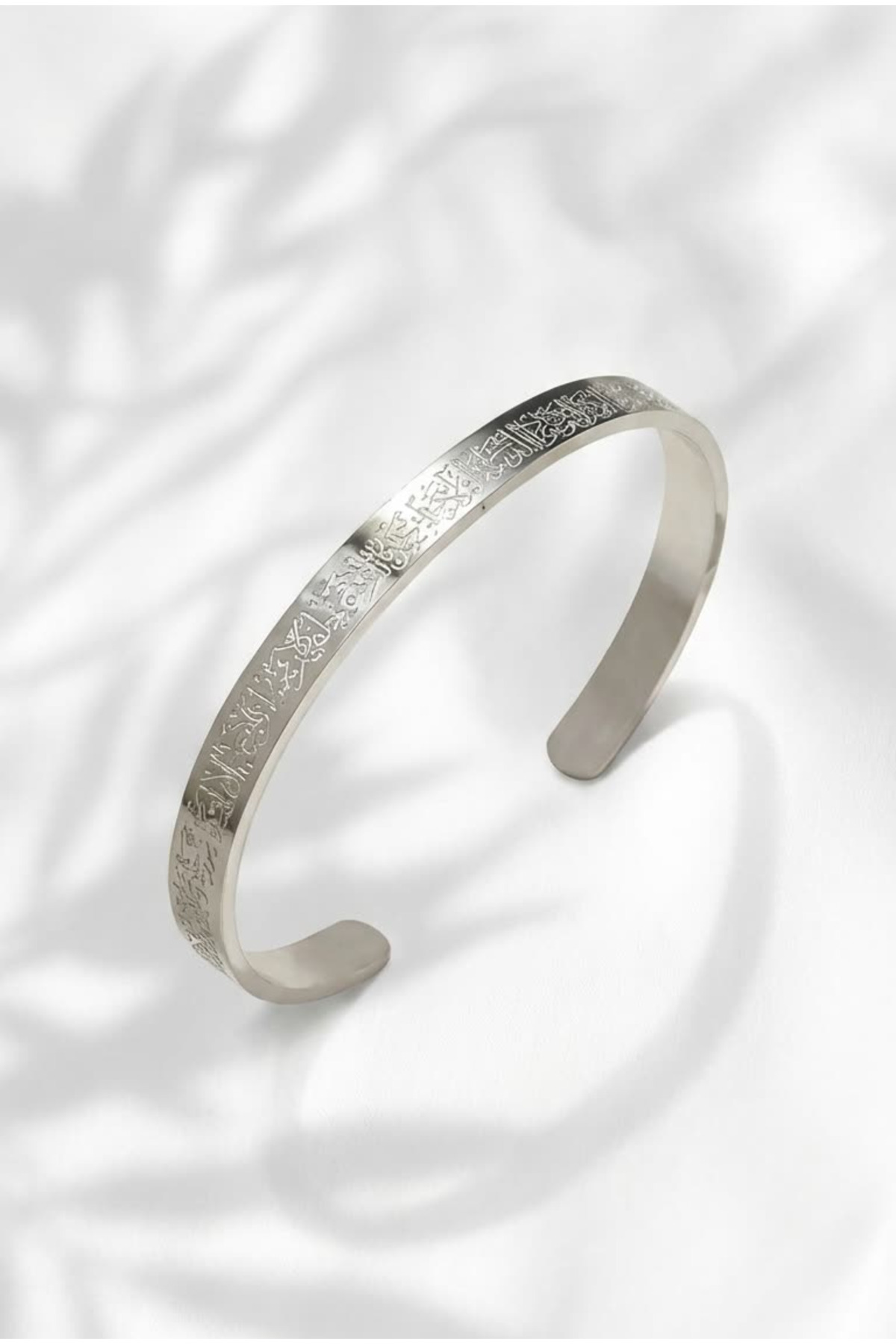 KOBA Ayetel Kürsi Bileklik Paslanmaz Çelik Ayarlanabilir Unisex Bileklik - Gümüş/Altın Renkli