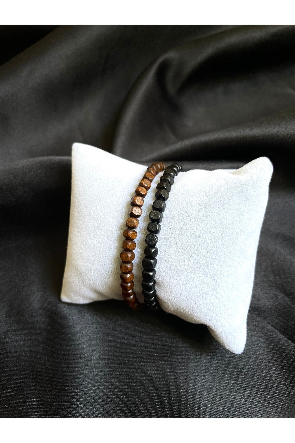 Padore Accessory Erkek - Koyu Kahve Ve Gece Siyahi Massive Ahşap Elegant Şık Padore Bileklik