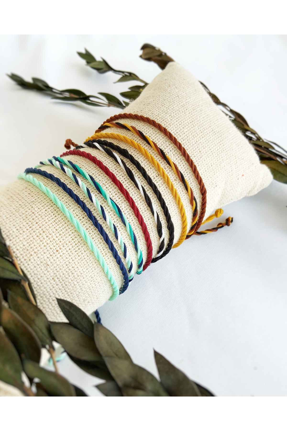 Atölye Merdiven 10lu Unisex Makrome Ayarlı Kombin İp Bileklik Seti Hediyelik Arkadaş Çift Bilekliği