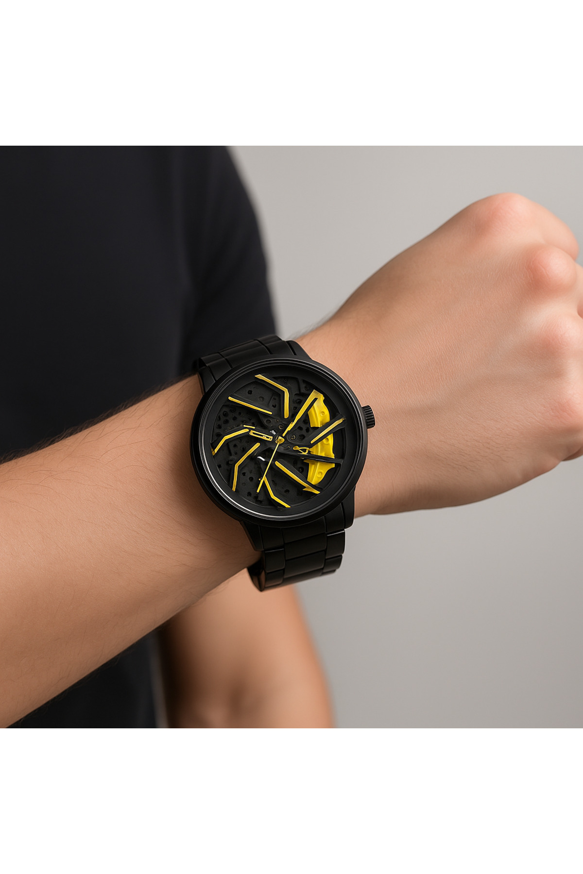 G Sport POLO Çelik Iç Kadran Dönen Jant Spor Araba Modeli Erkek Kol Saati - Görsel 3