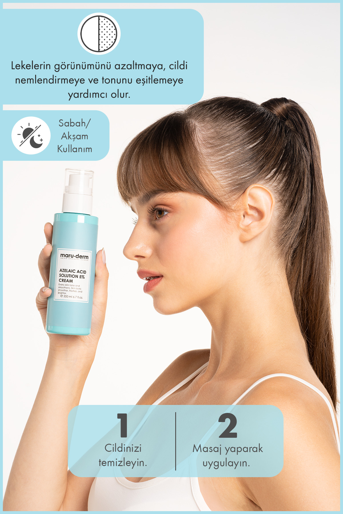 Maru.Derm Azelaik Asit %5 Cilt Bakım Kremi 200 ML - Görsel 3