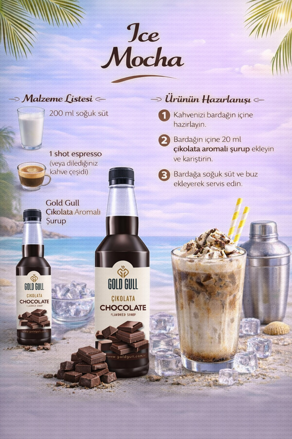 gold gull Çikolata Aromalı Kahve & Meyve Şurubu 300 ml. - Görsel 3