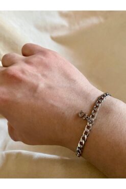 bijoux uniques S Harfli Kararmaz 316l Çelik Bileklik