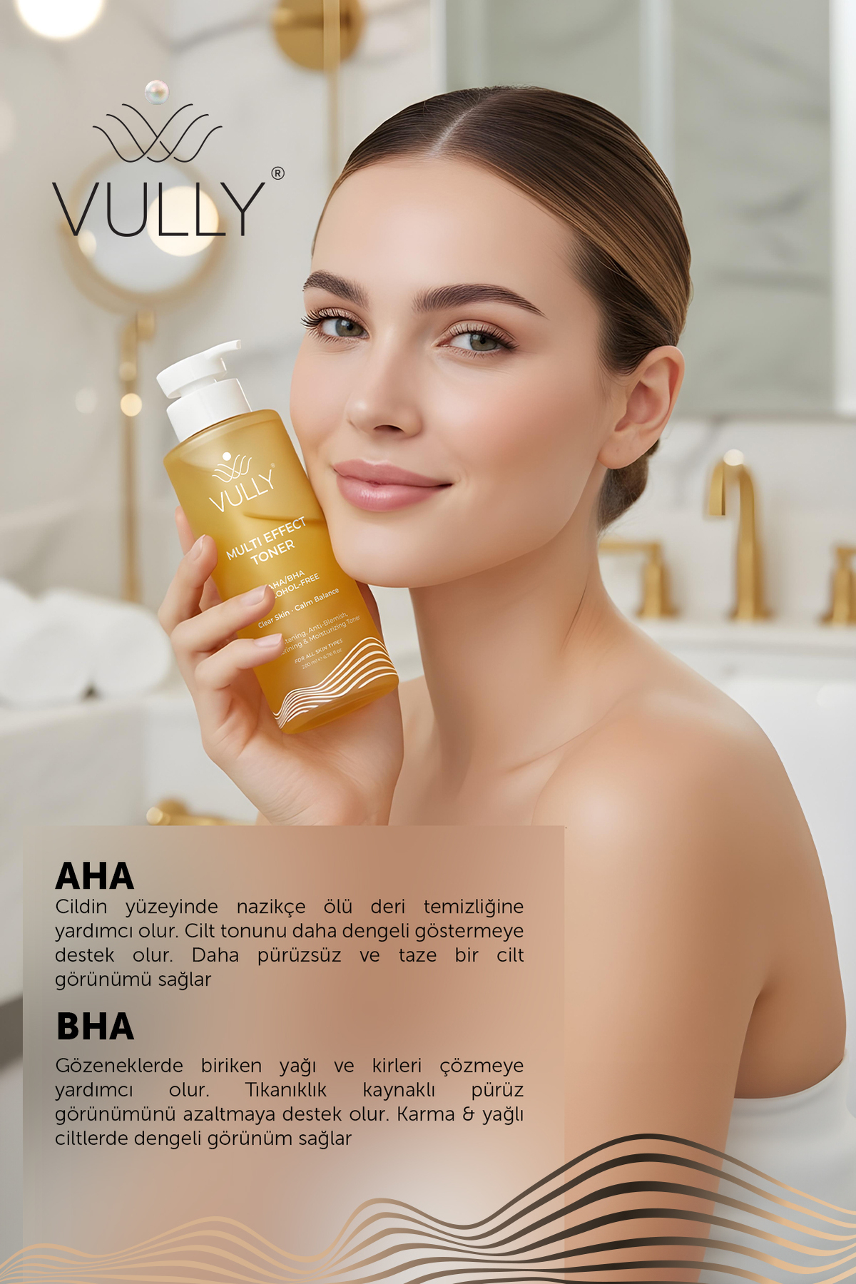 VULLY Alkolsüz Gözenek Sıkılaştırıcı-Aydınlatıcı-Leke-Akne Karşıtı-Nemlendirici Multi Effect Tonik 200Ml - Görsel 2