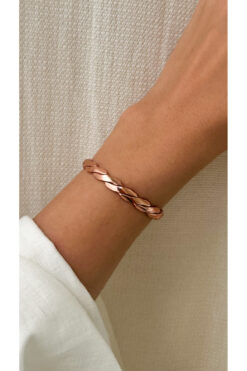 Neefy 7 MM İKİLİ ÖRME YÜZÜK HEDİYELİEl Yapımı Örgü Bakır Bileklik