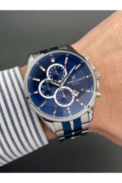 Daniel Klein Erkek Kol Saati Gümüş Lacivert Renk Çelik Kordon 3 Atm Su Geçirmezlik