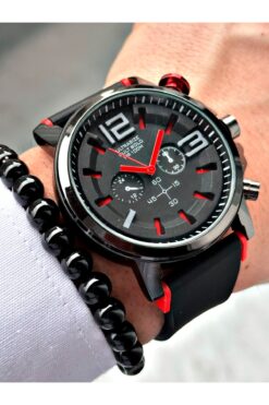 Tisaati Özel Seri Lüks Silikon Kordon Premium Spor Erkek Kol Saati-Bileklik Hediyeli