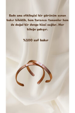 Kotryna Manyetik Saf Bakır Bileklik -Cilasız Doğal