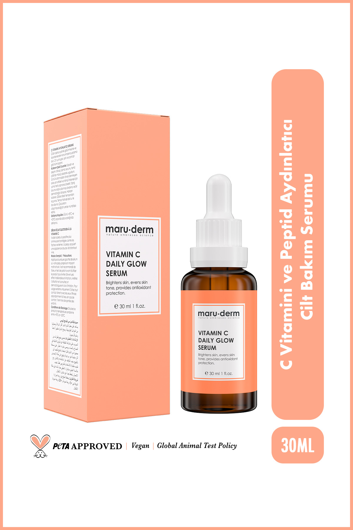 Maru.Derm Maruderm C Vitamini ve Peptid Aydınlatıcı Cilt Bakım Serumu 30 ml