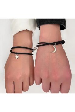 Köstebek Moon & Star Mıknatıslı Çift Bileklik