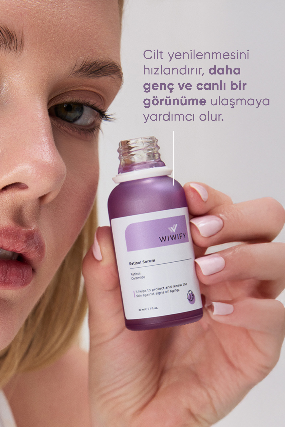 WIWIFY Kırışıklık Karşıtı, Onarıcı, Besleyici Retinol Serum (1% Retinol + Ceramide) Anti-aging - Görsel 3