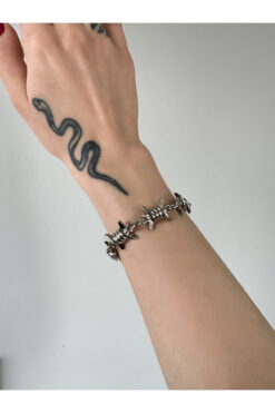 DarkellaStore Gothic Gotik Punk Dikenli Metal Bileklik (Unisex)