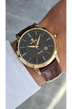 Raymond RYM-4735 QUARTZ KLASİK ERKEK KOL SAATİ - 2 YIL GARANTİ GOLD-SİYAH