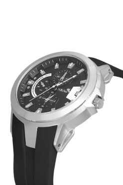 Polo Air Kauçuk Kordon Metal Kasa Erkek Kol Saati Siyah Gümüş Beyaz Renk PL-0974E4x