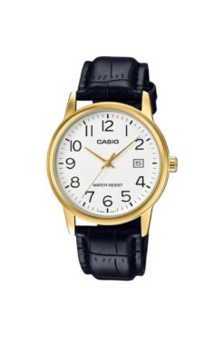 Casio MTP-V002GL-7B2UDF Quartz Deri Siyah Beyaz Kadran 37 mm Erkek Kol Saati
