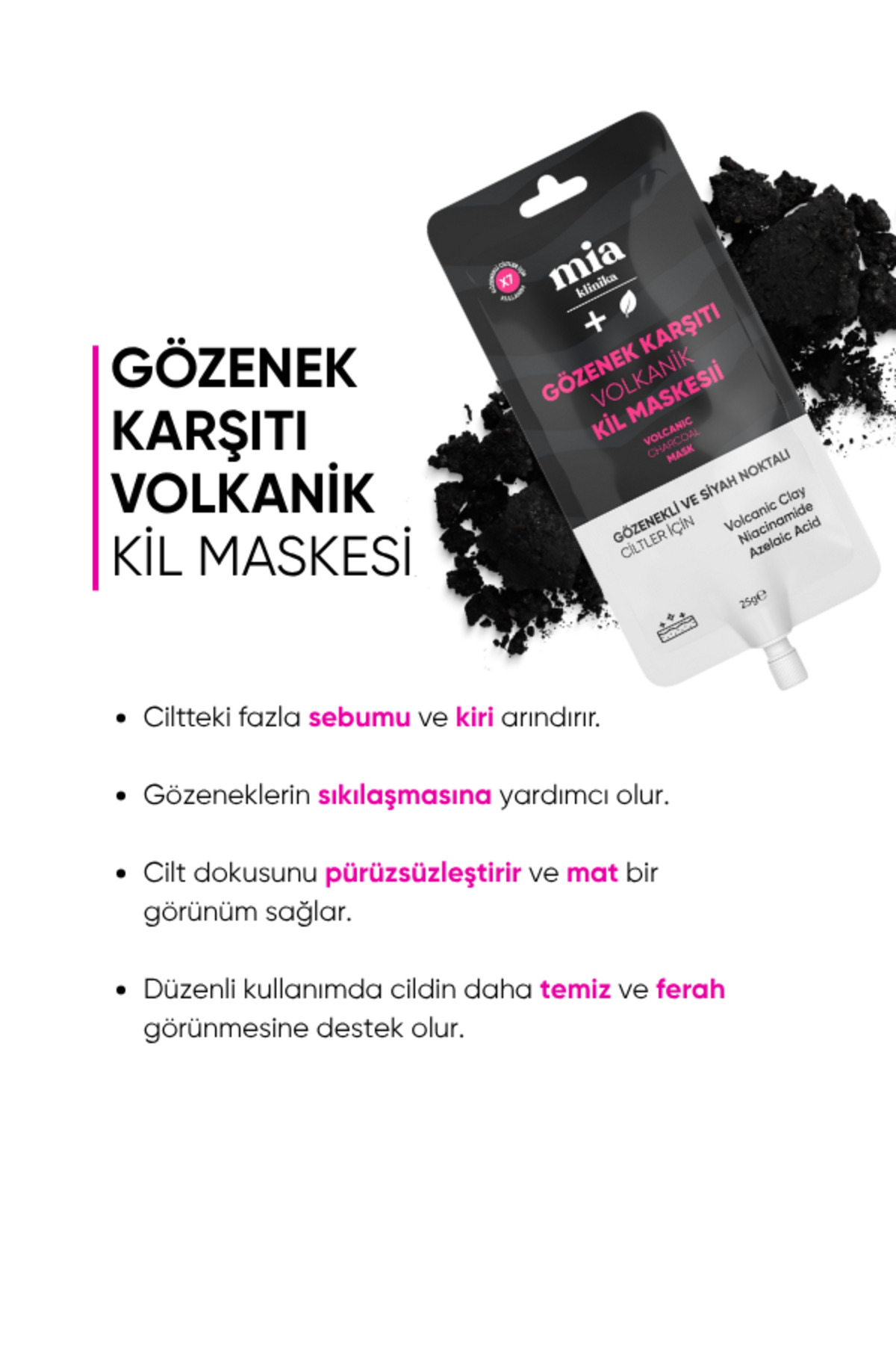 mia klinika Gözenek Karşıtı Volkanik Kil Maskesi - Görsel 2