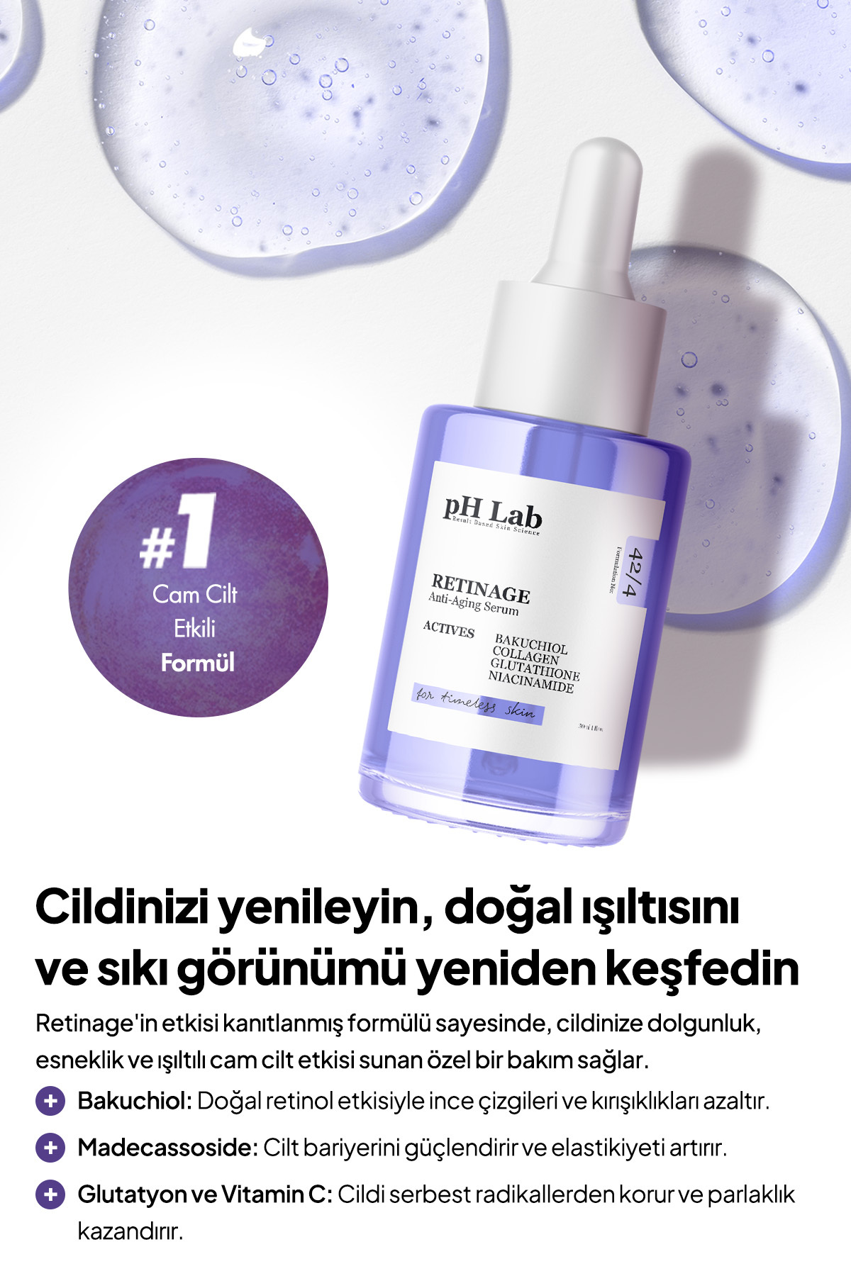 Ph Lab Phlab Retinage Cam Cilt Etkili Yüz Serumu Onarıcı & Cilt Yenileyici - Görsel 3