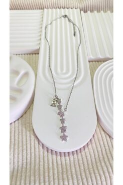 bijoux uniques Kayan Yıldız B Harfli Çelik Kolye