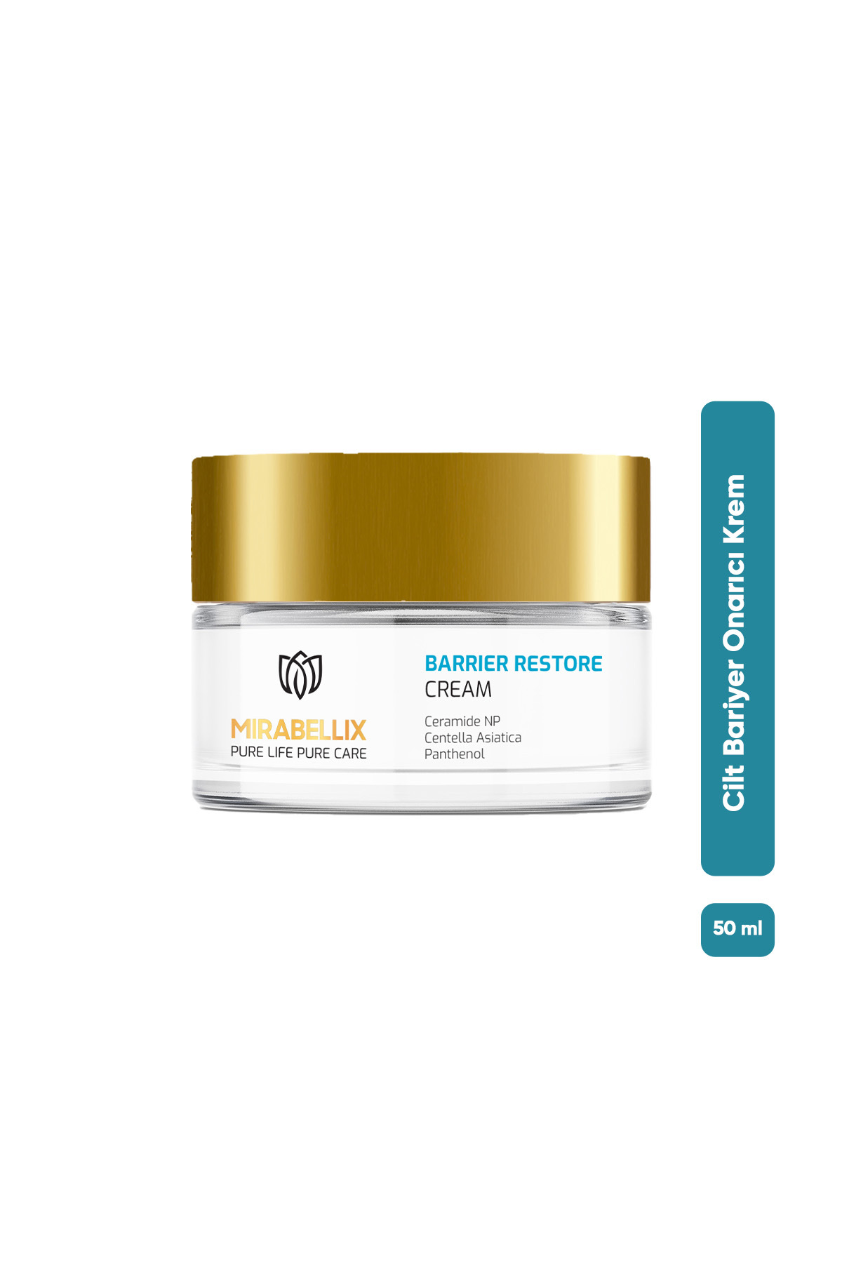 Mirabellix CICA & Seramid Onarıcı Krem – Cilt Bariyerini Güçlendirir, Hassas Ciltler İçin, 50 ml