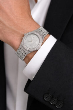 laria jewelry Taşlı Iced Out Erkek Saat