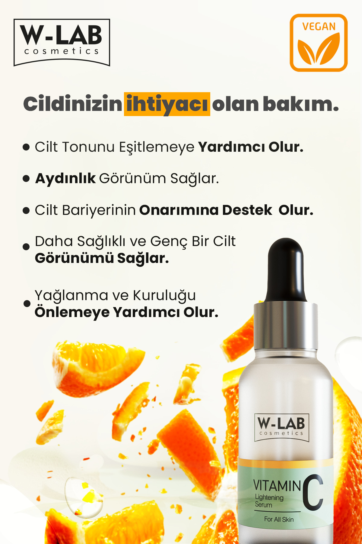 W-Lab Kozmetik Vitamin C Lightening Serum 30 ml - Görsel 2
