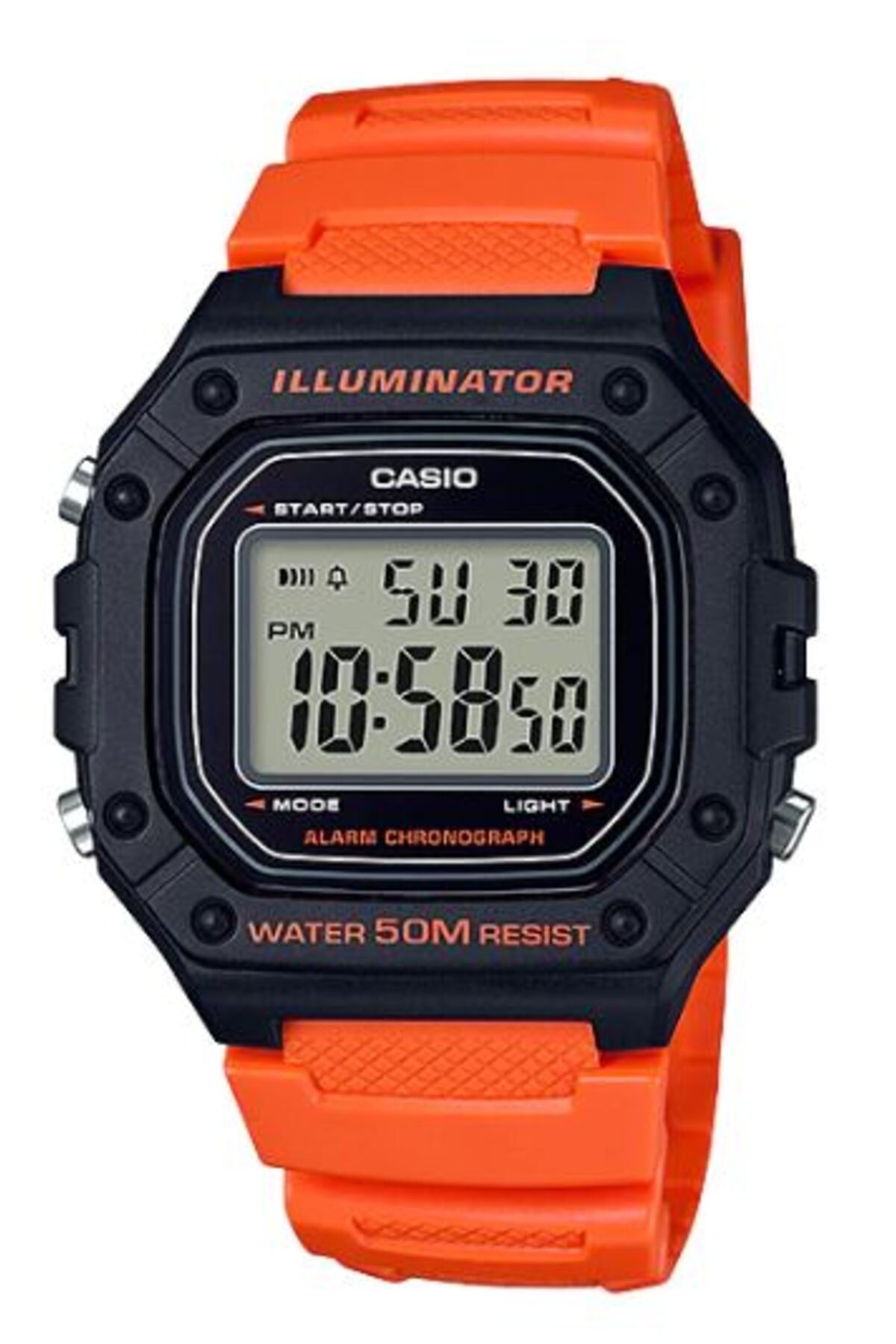 Casio W-218H-4B2VDF Quartz Silikon Turuncu 43 mm Erkek Kol Saati - Görsel 2