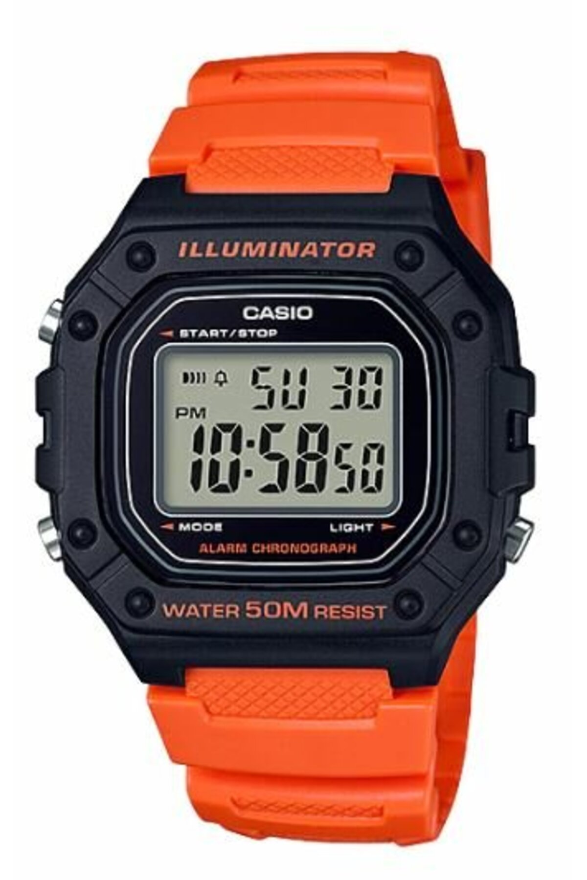 Casio W-218H-4B2VDF Quartz Silikon Turuncu 43 mm Erkek Kol Saati - Görsel 3