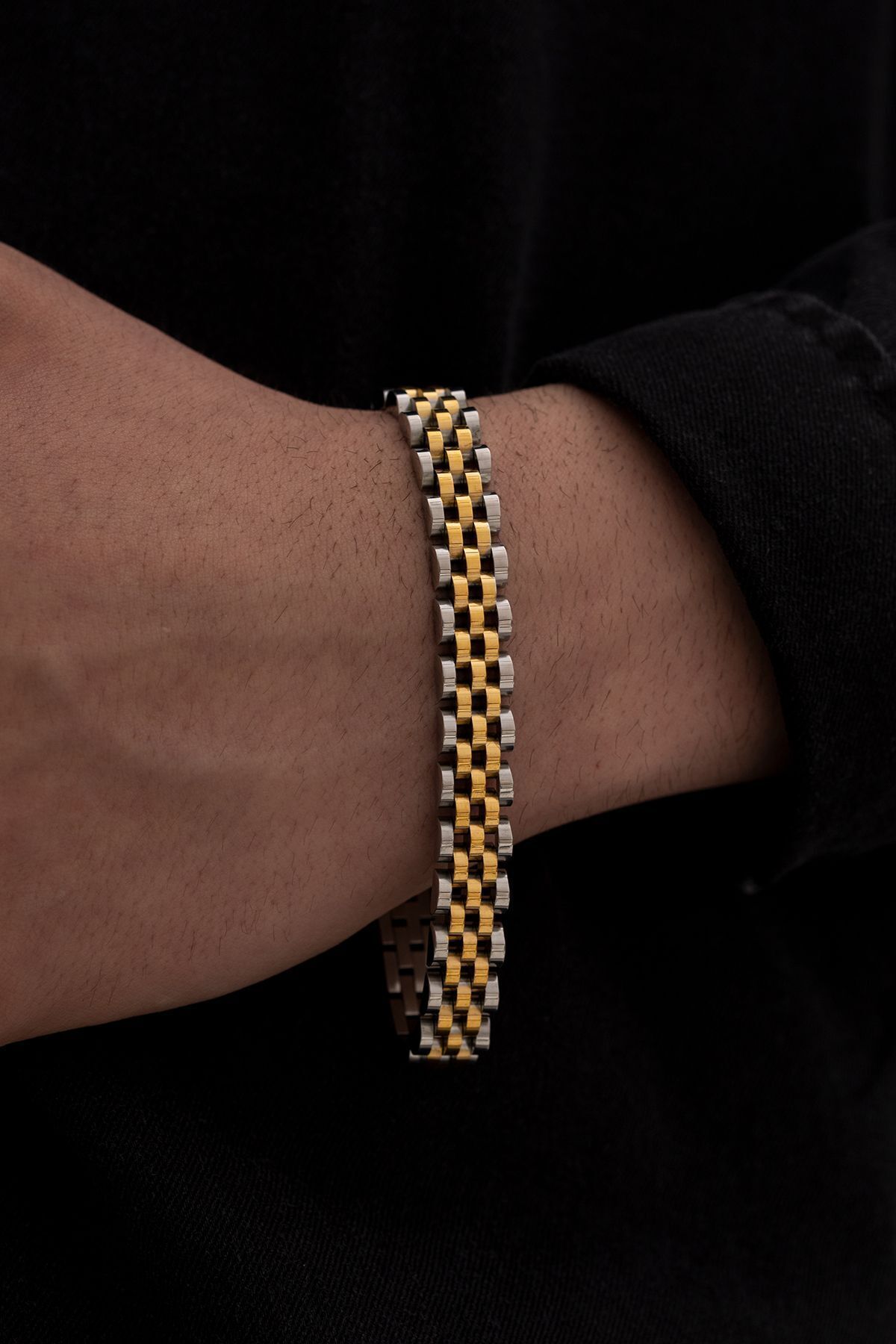 OSMANLI GÜMÜŞ Erkek Çelik Bileklik - Saat Kordonu Model Çelik Bileklik