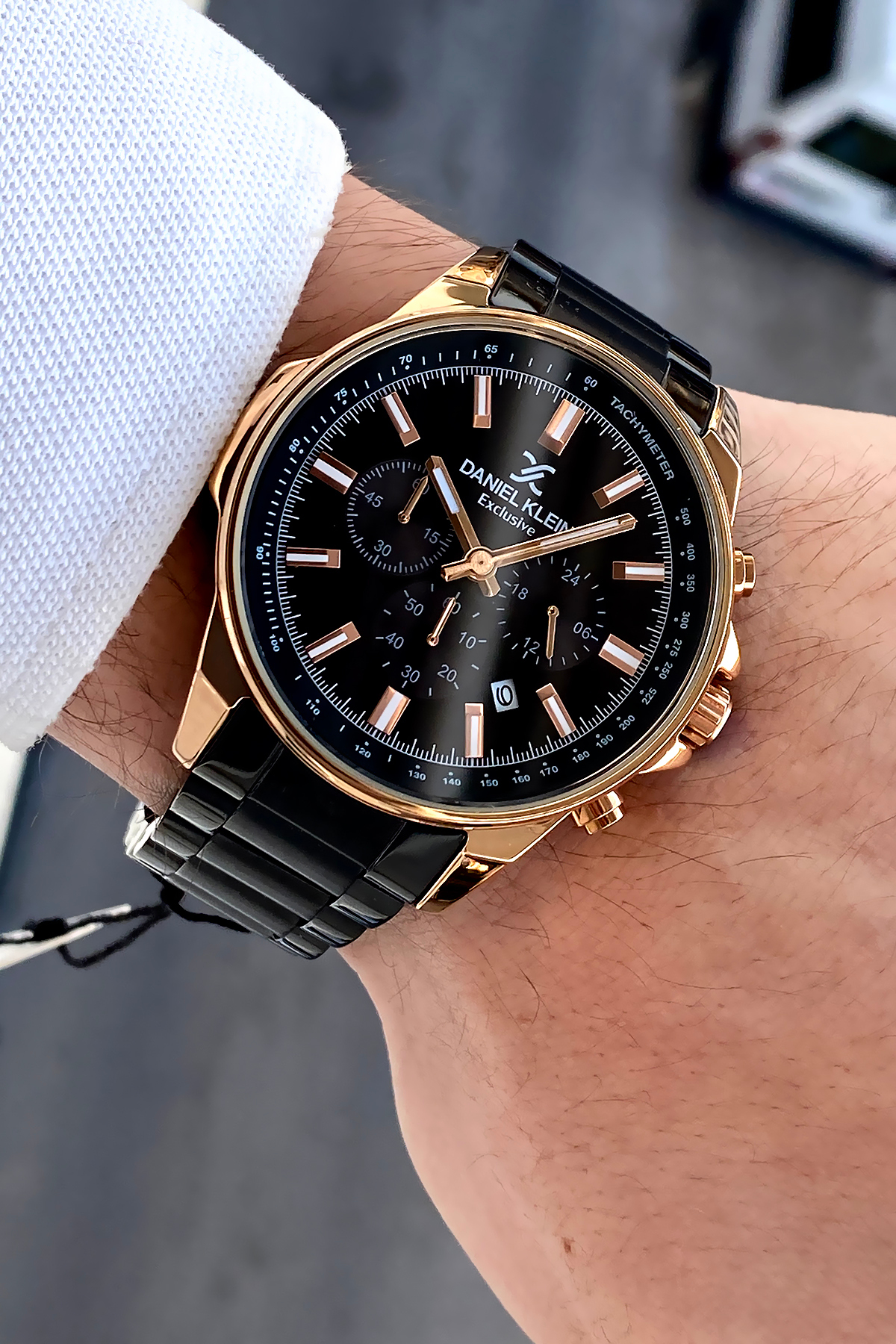 Daniel Klein %100 Orijinal Siyah Çelik Kordon Bileklik Hediyeli Tüm Fonksiyonları Aktif Erkek Kol Saati - Görsel 2